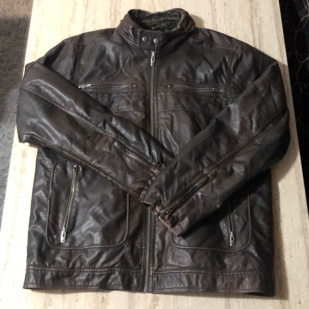 Point Zero | Mens | Faux-leather Jacket | brown